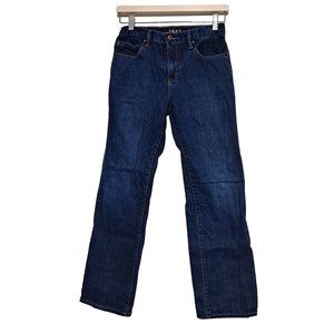 Gapkid 1969 Jeans Boys Size 12 Husky Fleece Lined Straight Dark Denim Adjustable
